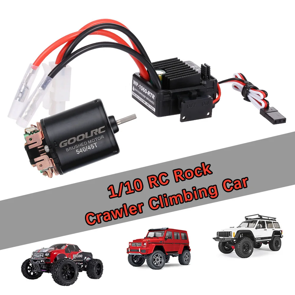 Двигатель GoolRC RC мотор с щеткой 540 45T 60A Электрический ESC Combo для 1/10 скалолазания