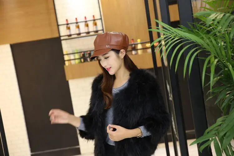 New Pu Leather Beret Hat Winter Hats For Women Men Painter Cap Male Vintage Female Black Boinas England Style | Аксессуары для