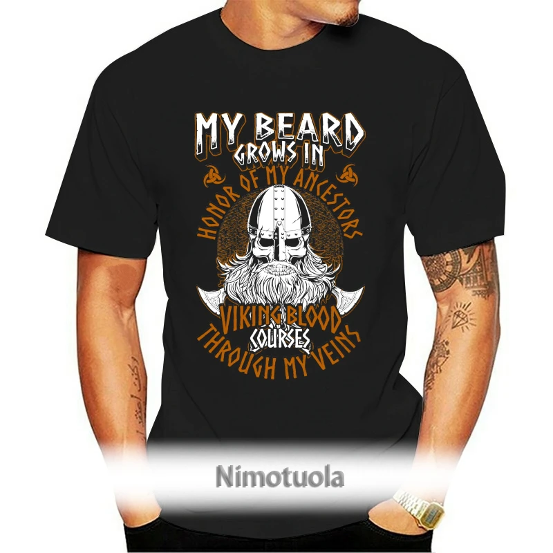 

Viking Sons Of Odin Vikings Blood My Beard Grows In Popular Tagless Tee T-ShirtTees Men Hot Cheap