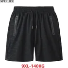 Шорты мужские быстросохнущие из вискозы с дырками, Свободные повседневные спортивные, с карманами, на молнии, большие размеры 7XL, 8XL, 9XL, 66, на лето
