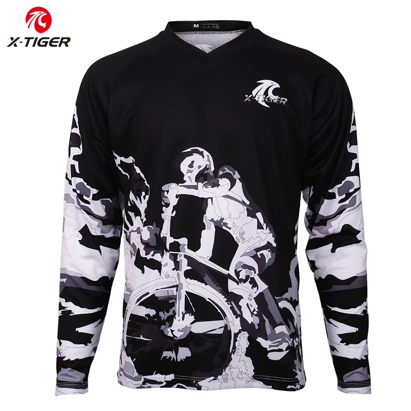 

X-Tiger Long Sleeve Downhill Jerseys Spring MTB Bike Cycling Jerseys Breathable Motocross Cycling Wear Men Autumn Sports Wear