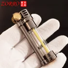 Zorro новая ветрозащитная керосиновая Гидроабразивная зажигалка, надувной компактный Ретро шлифовальный круг, Кремниевая металлическая подвесная зажигалка, мужской подарок