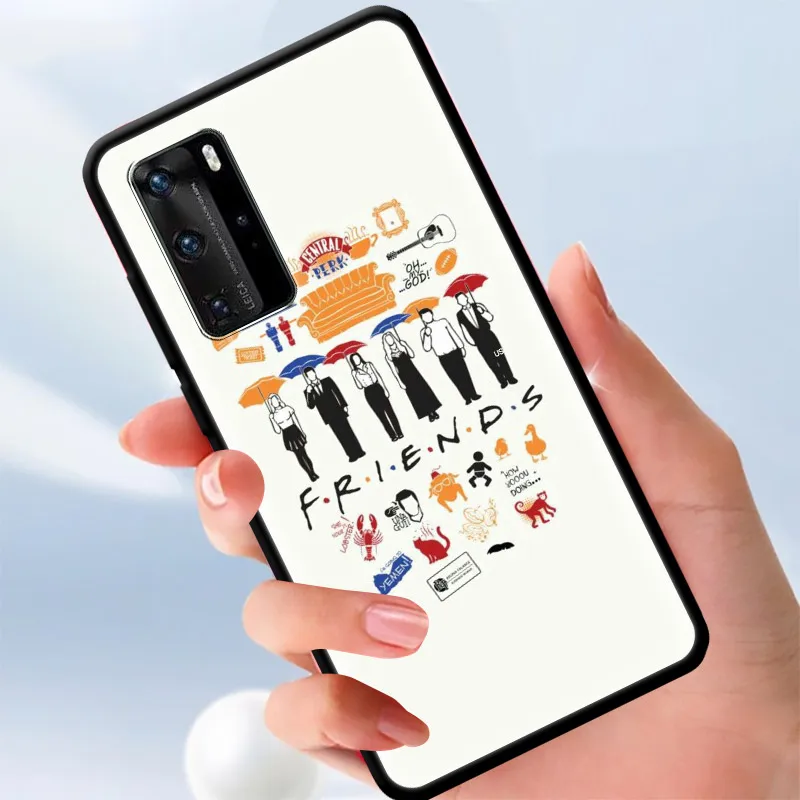 

Central Perk Coffee friends TPU Coque for Huawei P40 P30 P20 P10 Pro Plus Lite E Black Cover For HUAWEI Mate 40 RS 20 10 Guscio