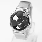 Роскошные модные женские и мужские часы с изображением Микки Мауса, модные Мультяшные кварцевые часы из нержавеющей стали на ремешке, часы в подарок, популярные часы, Montre