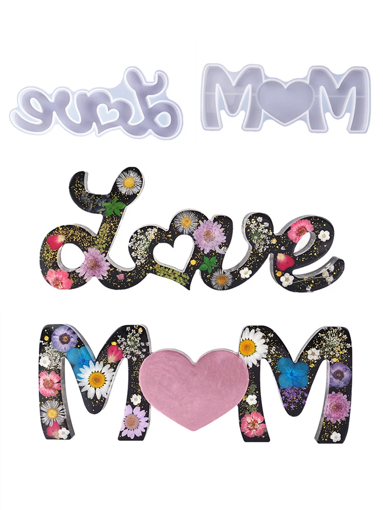 

DIY Mother'S Day Gift Drop Gum Resin Crystal Love Mother English Word Mother Festival Homemade Creative Silica Gel Mold SQ0515