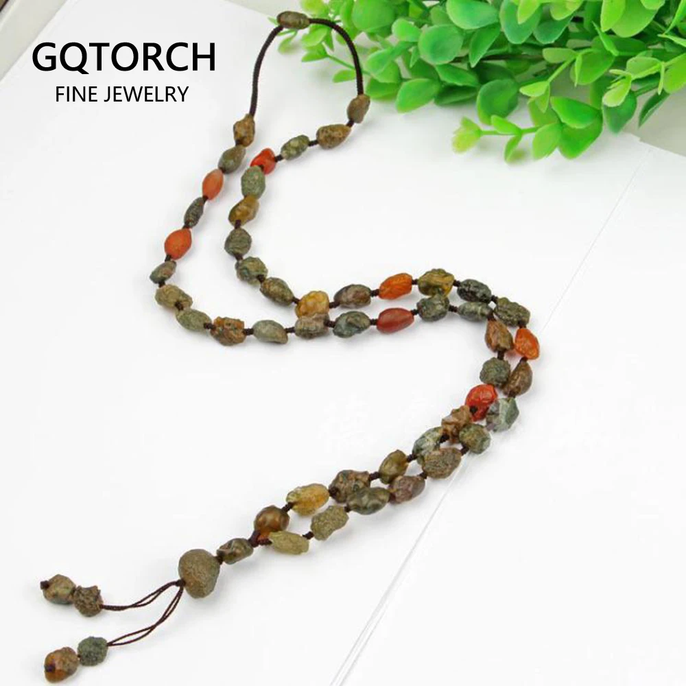 Этническая цепочка для свитера красочная нестандартная ониксовая шероховатая