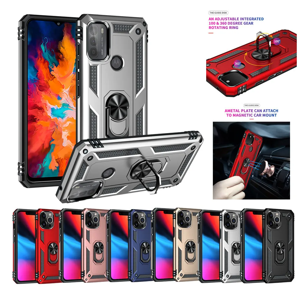 

Heavy Duty Protection Phone Case for Motorola Moto G7 P40 Power E5 E6 Play One Macro G8 Plus Cover Ring Holder Armor Shell Funda