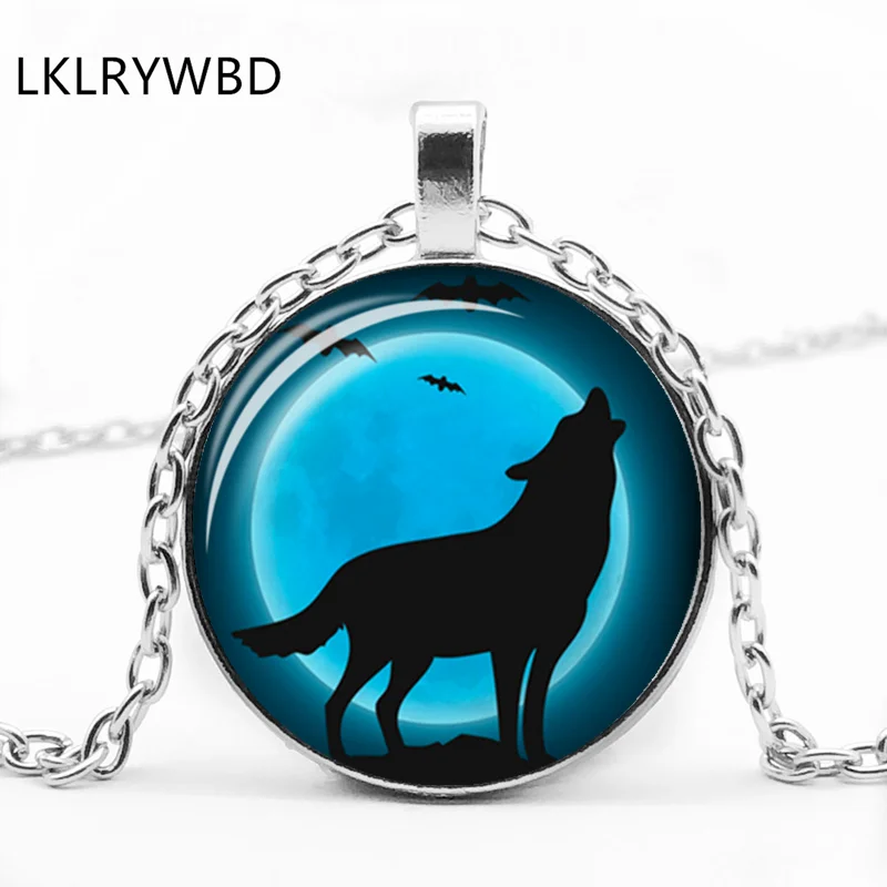 Модное красочное ожерелье волка дикого выпуклая круглая стеклянная