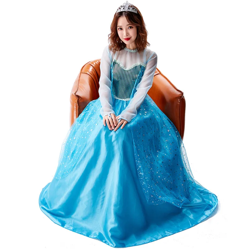 

Adult princess dress Halloween show costume cosplay fairy princess blue tulle dress party dress