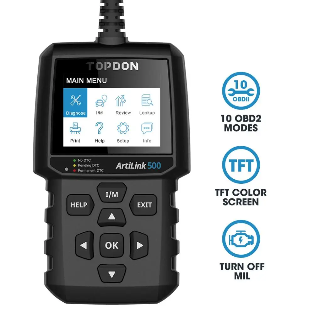 TOPDON новейший сканер AL500 OBD 2 кода двигателя диагностический инструмент для
