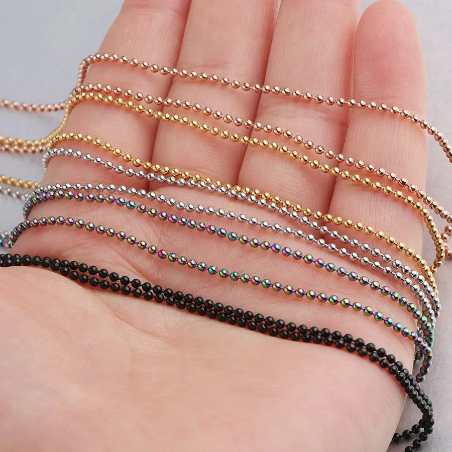 Fnixar толщина 1 5 мм шариковая цепочка ожерелье с застежкой Омаров из нержавеющей