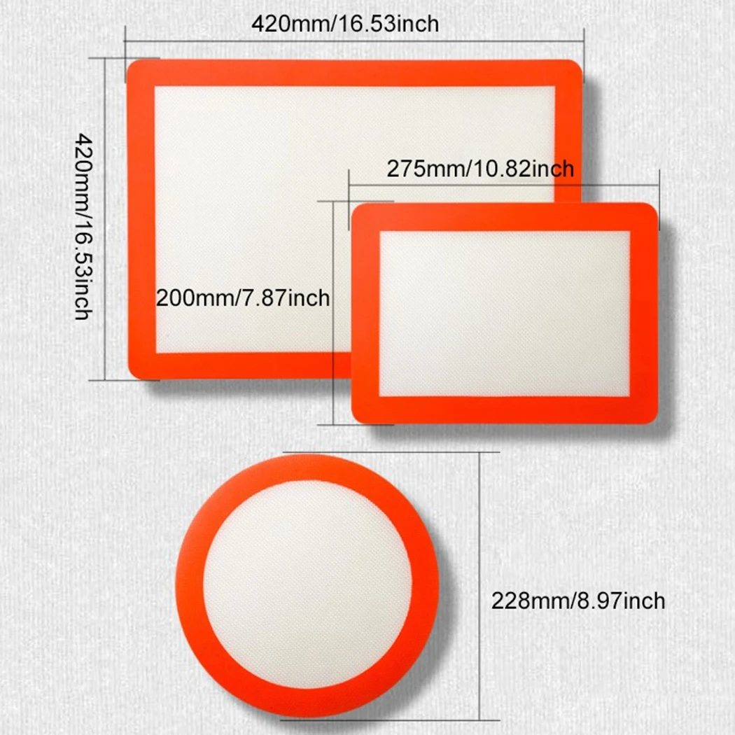 

Hot Selling Baking Mats Silicone Non-Stick 3PCS Fashion Creativity Cooking Mats Pastry Mats For Kitchen Bakeware Color Mixing