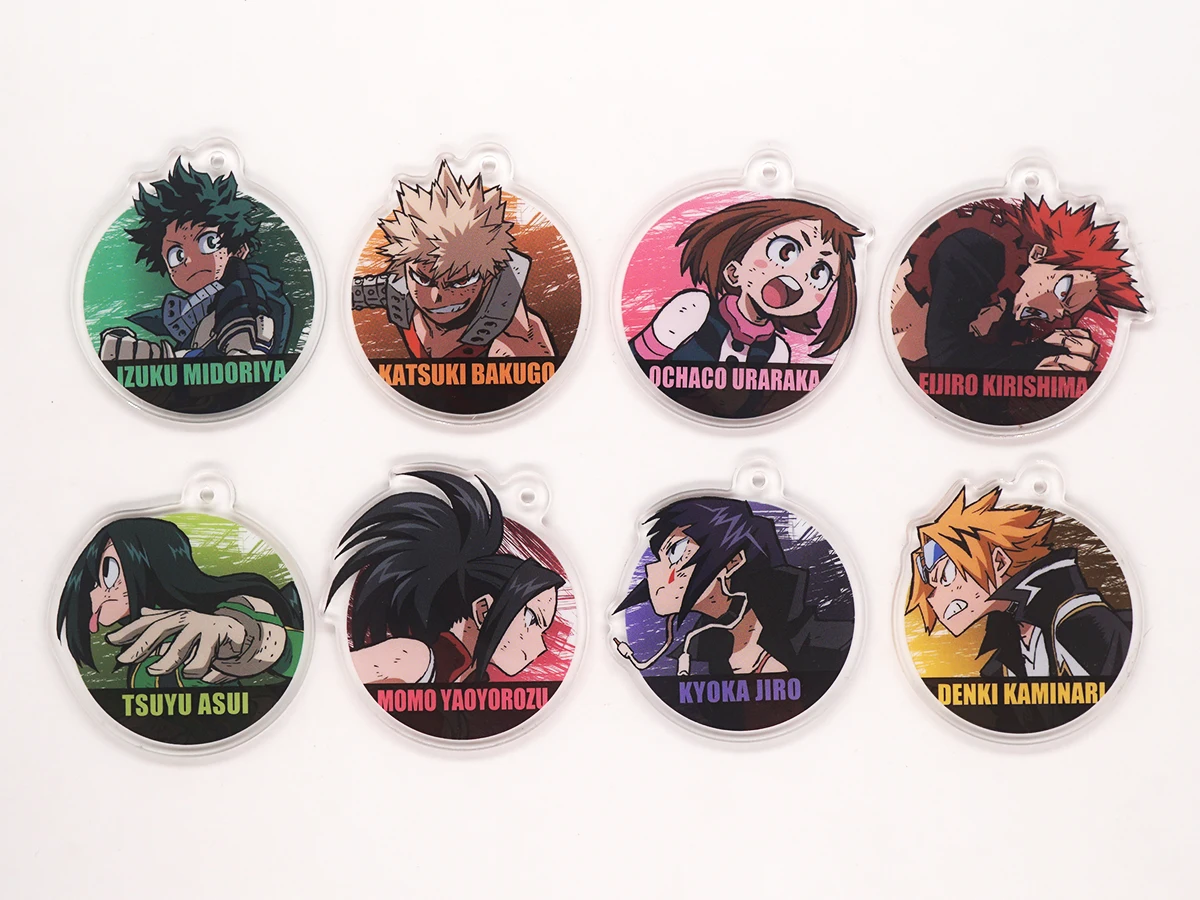 My Hero Academia Anime Boku no Deku Eijiro Bakugou Katsuki Asui Ochaco MOMO JIROU DENKI Acrylic Keychain |