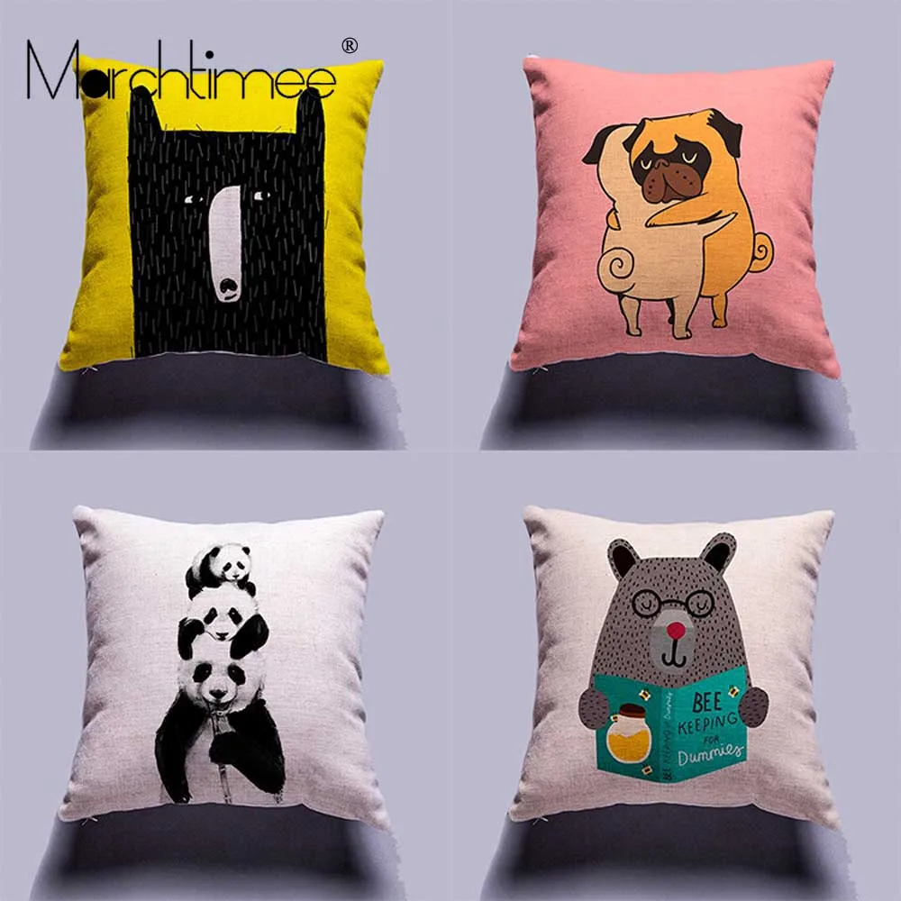 Чехол для подушки с изображением собаки из мультфильма Декор дома или автомобиля