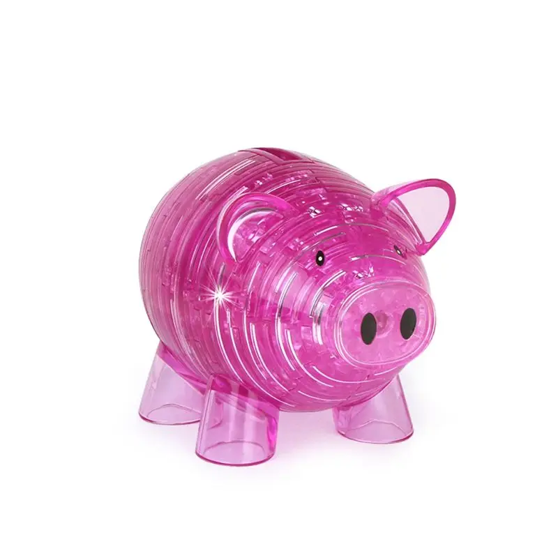 

3D Crystal Puzzle Building Block DIY Pig Model Piggy Bank Jigsaw Kit Educational Toys Gift For Kids