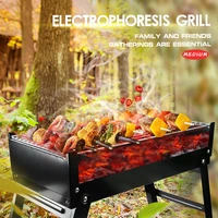 New Foldable Barbeque Grill Medium Size Retangle Long Leg Durable Heat Resistant Outdoor Bbq Stove Tool