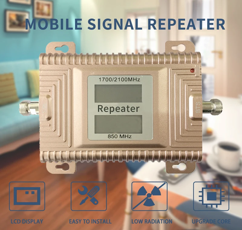 

Repeater 2G 3G 4G 850 1700 2100 AWS LTE Cellular Signal Amplifier for Americas Cellular Amplifie Mobile Signal Booster Repeater