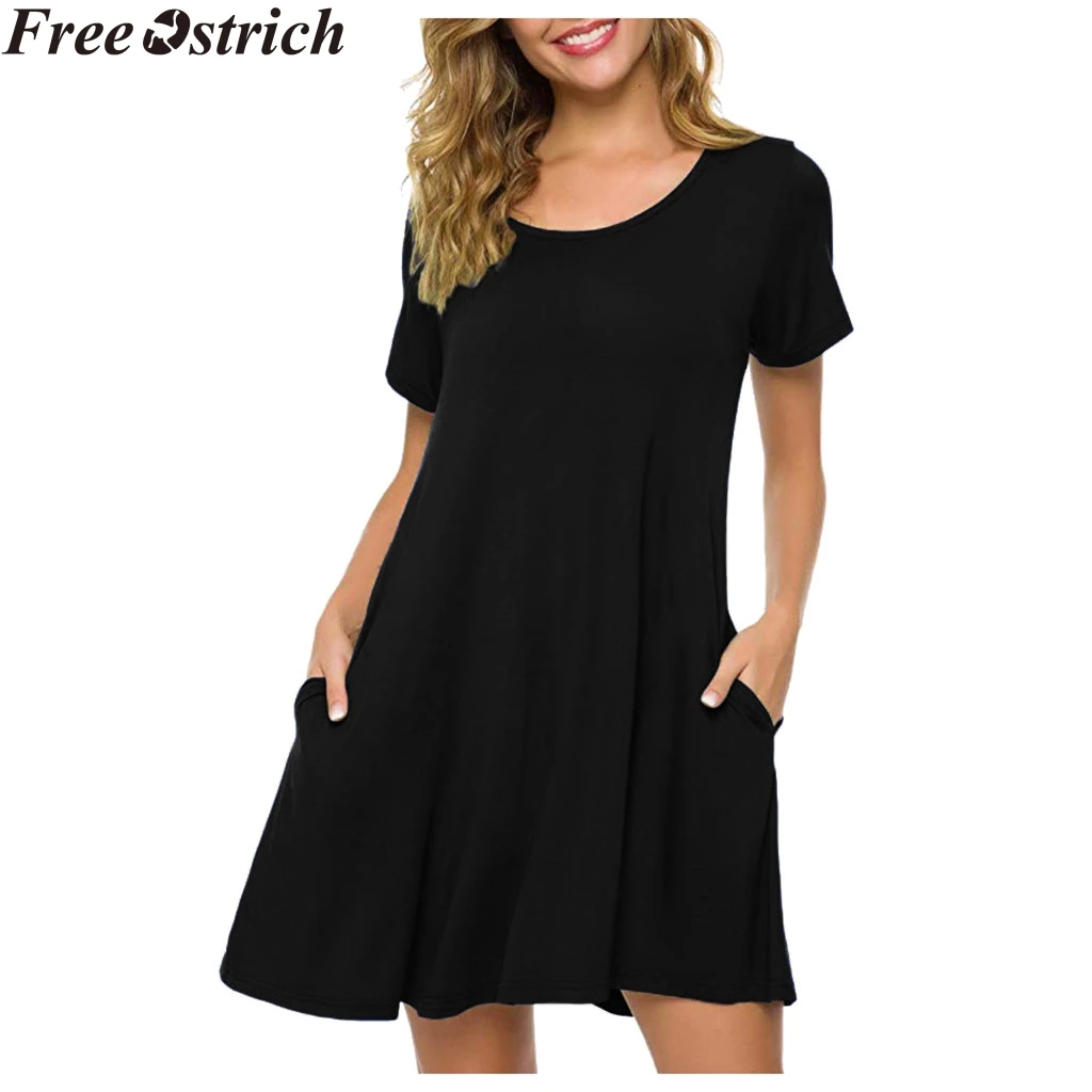 Прямое свободное пляжное платье женское летнее повседневное Цветочное с v