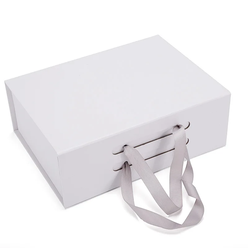 

Fancy Design 10pcs Rigid High Quality Custom Paper Boxes With Handle Magnet Folding Ribbon For Packing Dress Shoes Shirts