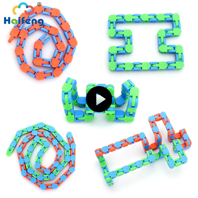 

Classic Fidget Toys Anti Stress Wacky Tracks And Snap Click Sensory Toy 24 Knot Rotate Chain Autism Snake Puzzles Adult Kid Toys