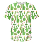 Модная футболка IFPD европейского размера с круглым вырезом, Мужская футболка с 3D-принтом растений и кактусов, футболки унисекс в стиле Харадзюку с коротким рукавом, топы большого размера d