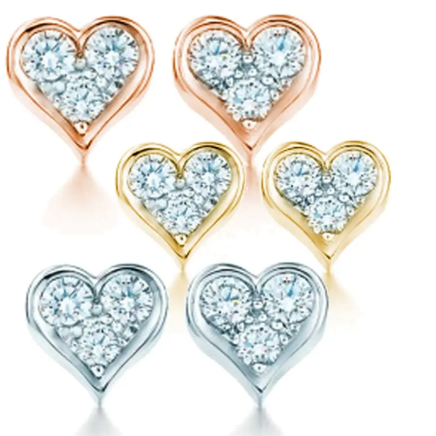 

Classic fashion boutique new products women's love 3 Zircon Earrings, original brands, trends, lovers' gifts, sunshine jewelry,