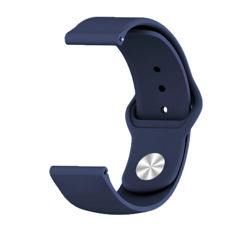 18 мм/20 мм/22 мм Универсальный ремешок для наручных часов для samsung Galaxy/gear s3/Amazfit Bip huawei/Withings/замена силиконовый ремешок Wristban - Цвет ремешка: navy blue