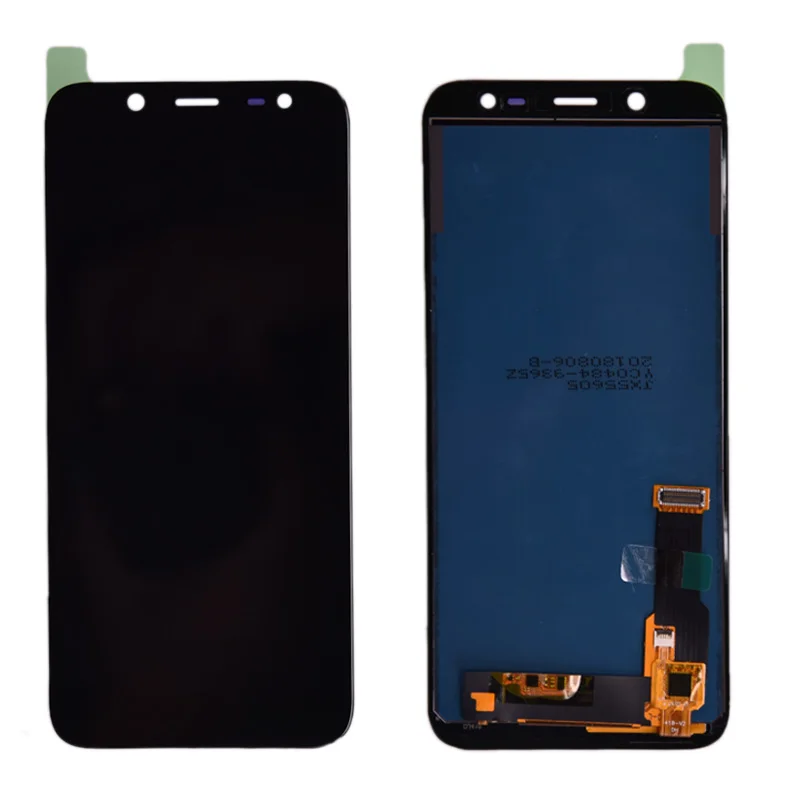 Черный J600 ЖК-экран для samsung Galaxy J6 J600 J600F J600G J600Y ЖК-дисплей кодирующий преобразователь сенсорного экрана в сборе - Цвет: Черный