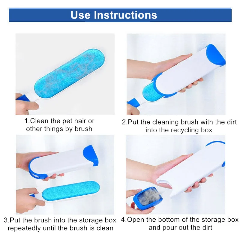 

Pet Dog Hair Remover Brush Reusable Double-Side Dog Puppy Hair Lint Remover Brush Portable Pet Dog Brush Christmas Gift Supplies