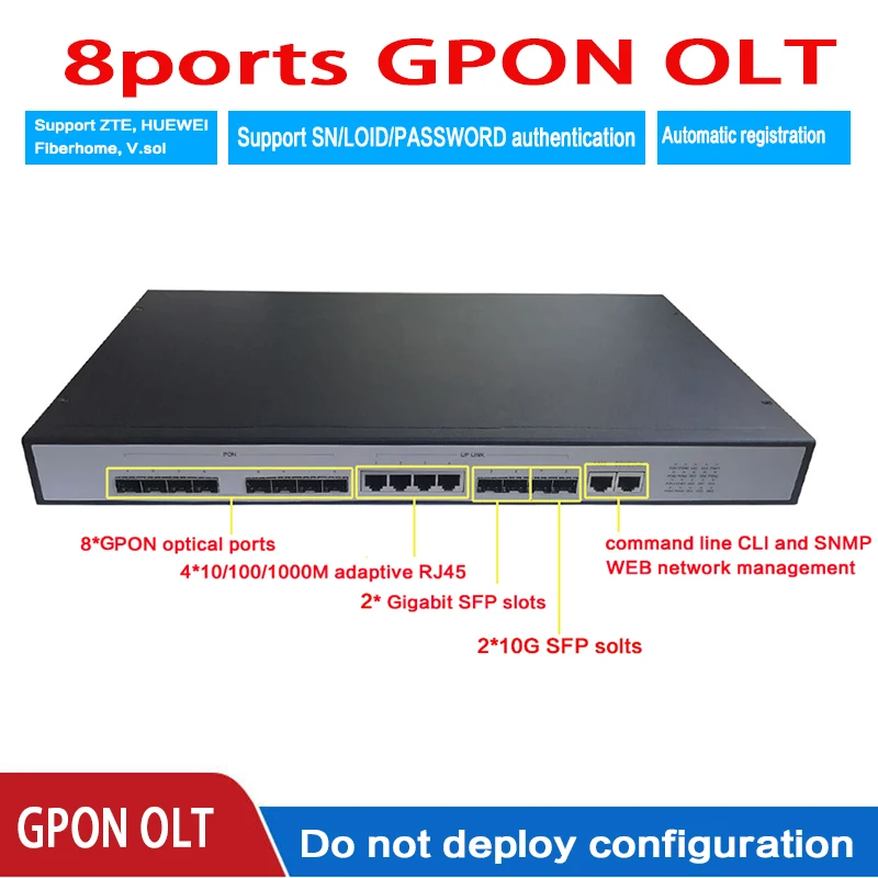 GPON OLT 8PON порты 8 PON SFP портов без модуля совместимый ONT|Оптоволоконное оборудование|