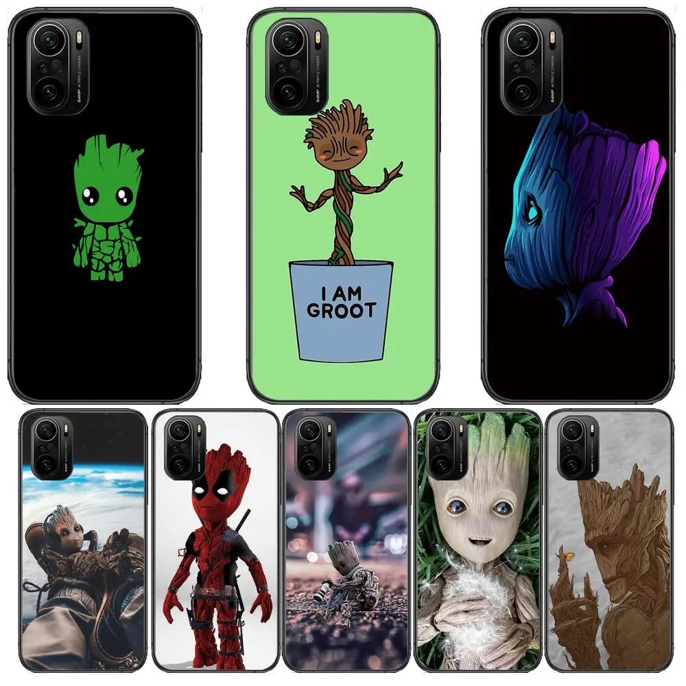 

Marvel Groot Phone Case For xiaomi redmi POCO F1 F2 F3 X3 Pro M3 9C 10T Lite NFC Black Cover Silicone Back Prett mi 10 ultra cov