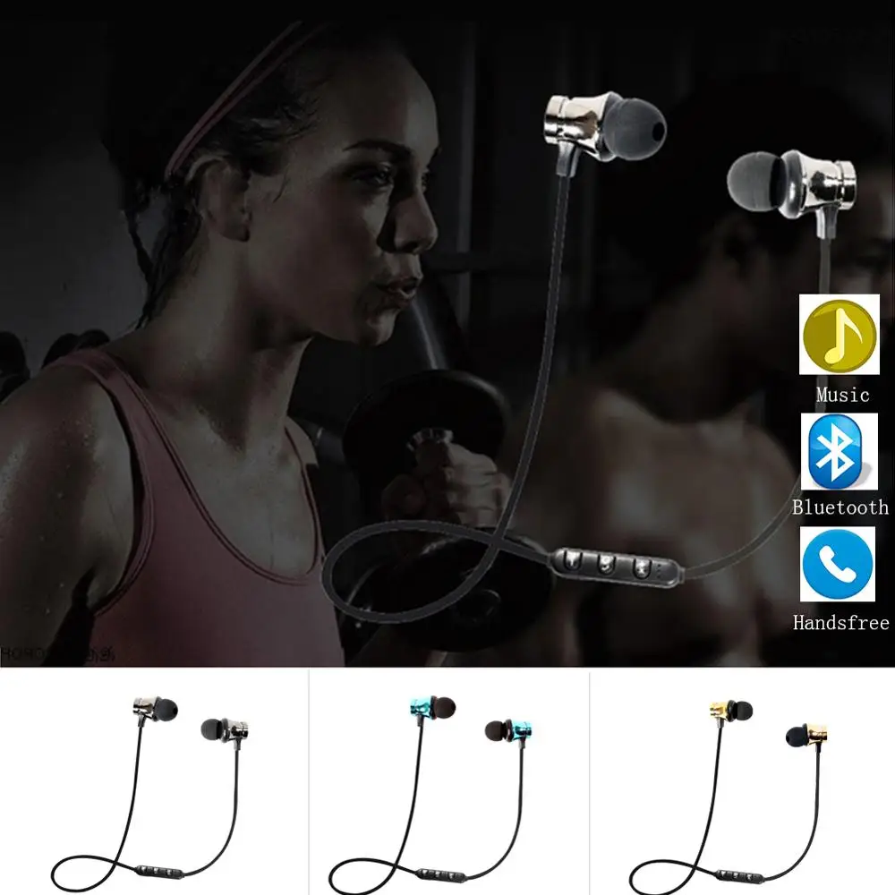 

Wireless Magnetic Bluetooth Earphone Wireless Sports Headphones Stereo Bass Music Earpieces with Mic Headset