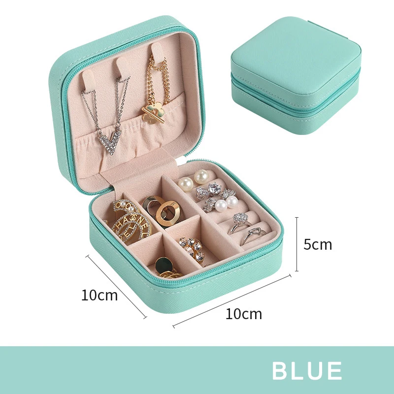 

2021 New PU Leather Jewelry Storage Box Portable Partitioned Packaging Case European-Style Multi-Function Jewelry Organizer