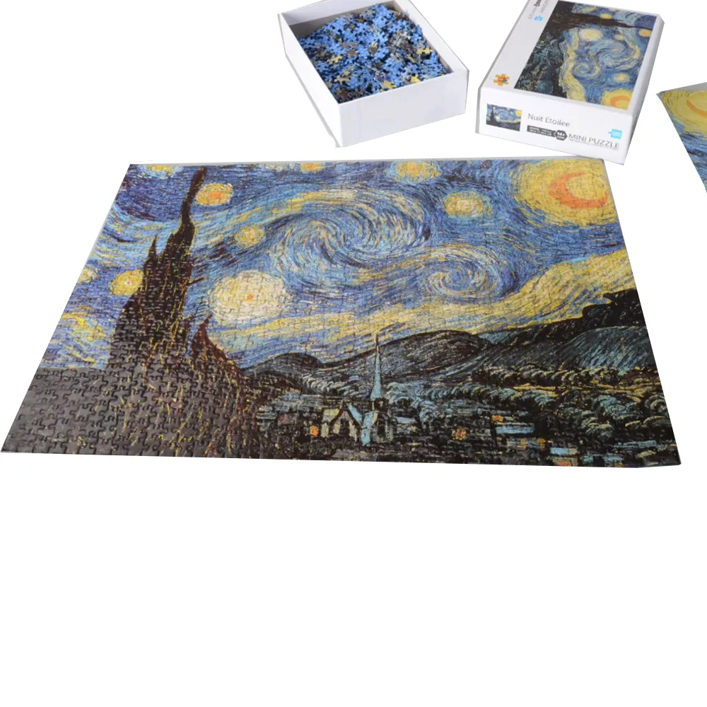 Мини пазл из черной толстой бумаги 1000 шт. простой с пейзажем для взрослых (размер