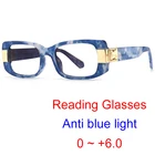 Пресбиопические очки в ретро-стиле для мужчин и женщин, люксовые брендовые компьютерные очки с синим лучом для чтения, с диоптриями от 0 до + 6,0