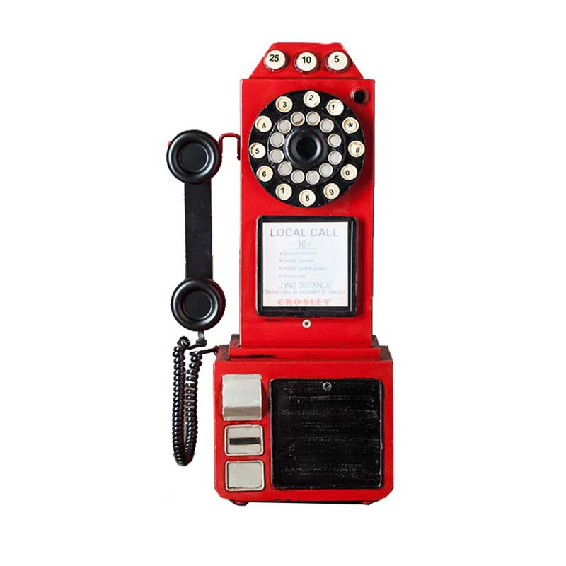 

Antique Telephone Model Ornaments European Retro Telephone Ornaments Home Decoration Wall Hanging Crafts Kids Toy Furnishings