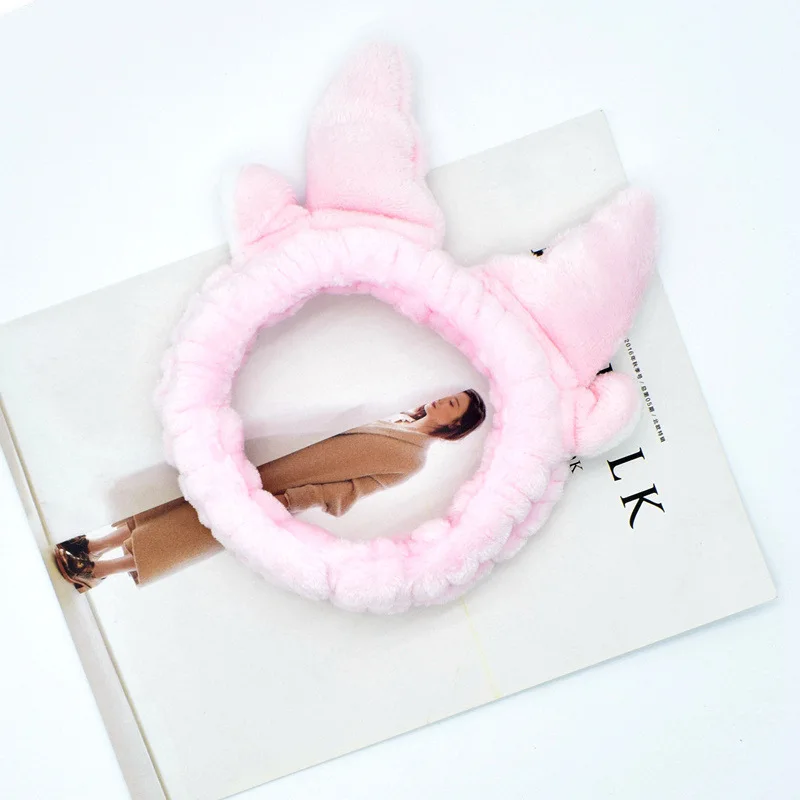 Милая фланелевая спа ванна душ макияж мыть лицо лук Санта головная повязка Олень