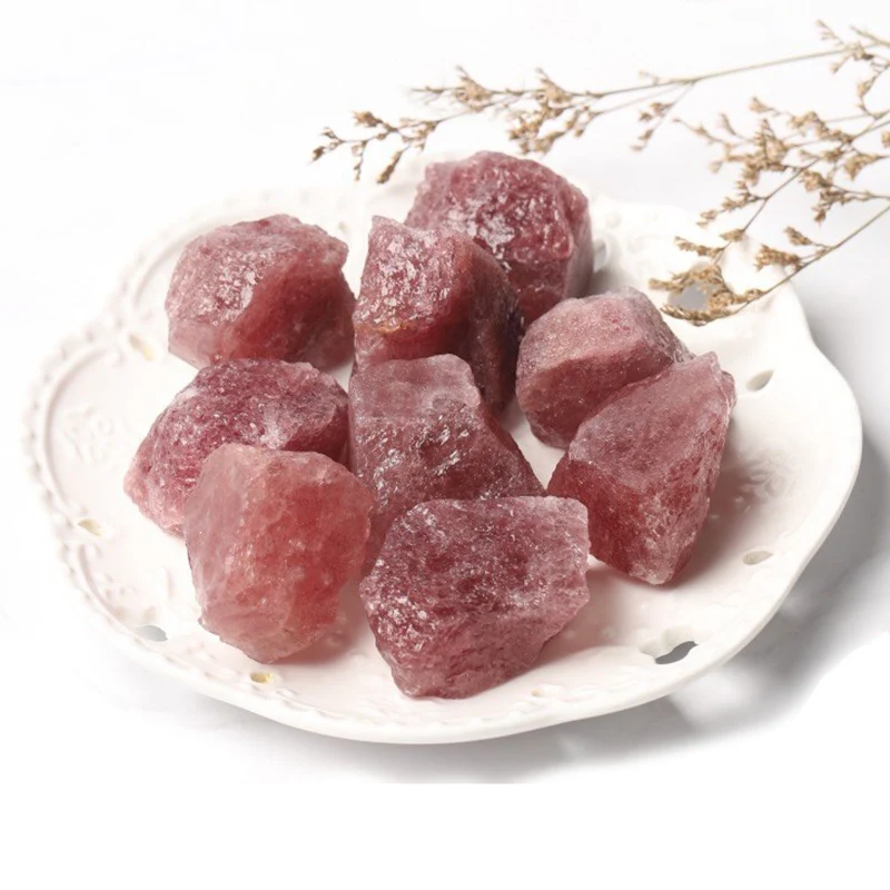 

100g Rough Rose Strawberry Natural Stones Crystal Quartz Mineral Specimen Reiki Chakra Healing Rock Aquarium Decor Ornament
