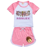 girls boys 2021 summer clothing set robloxing kids sports t shirt pants 2 piece set baby clothing comfortable outfits pyjamas