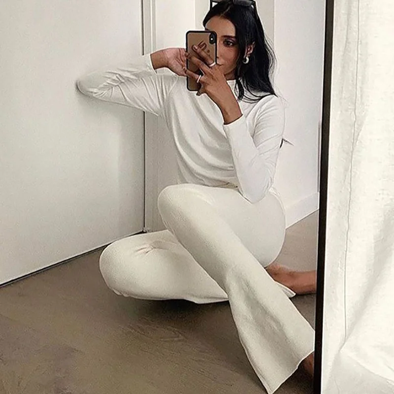 

Женские вязаные леггинсы с высокой талией, повседневные спортивные Леггинсы для тренировок, брюки-клеш для фитнеса, уличная одежда, украинс...