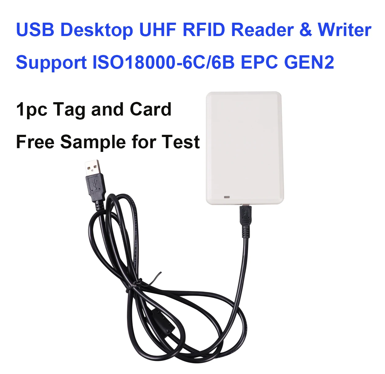 NJZQ Iso18000-6C Desktop Reader Writer UHF RFID Card Issuer 865-868Mhz 902-928Mhz Non‑Contact Electronic Tag Access Control
