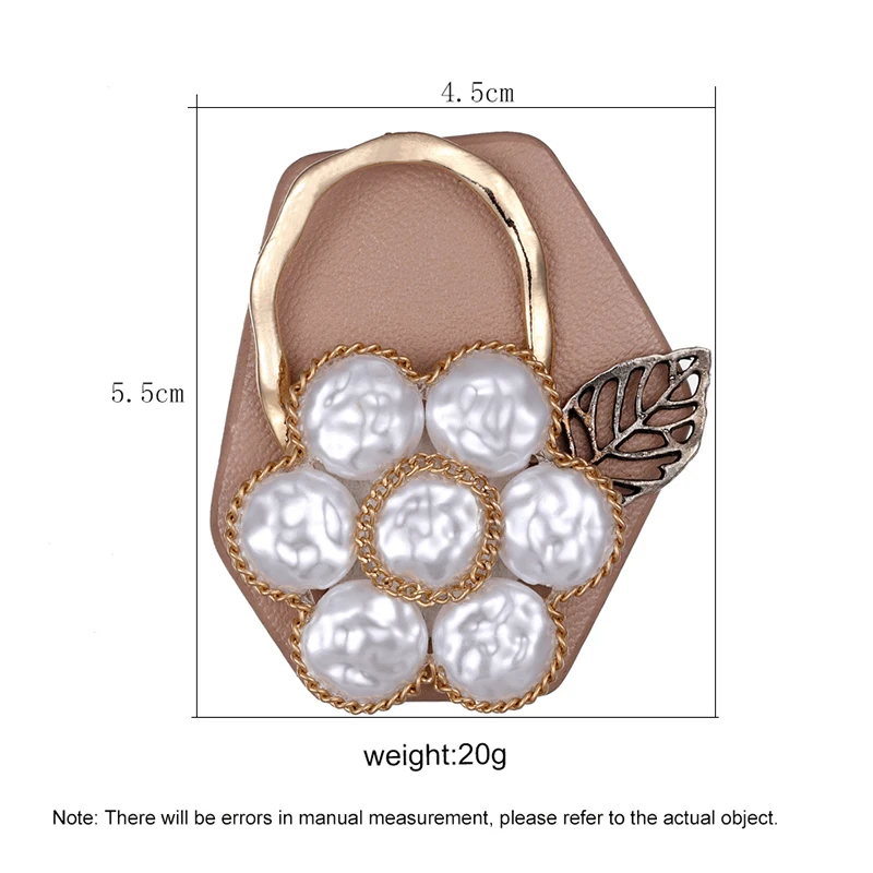 Women's Girl Pin Badge Series Leather Pearl Inlaid Brooch Wholesale Handmade Fashion Spot Accessories | Украшения и