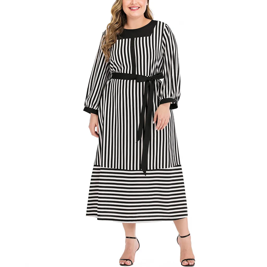 Осень 2019 женское платье размера плюс с длинным рукавом миди Бандажное большое в