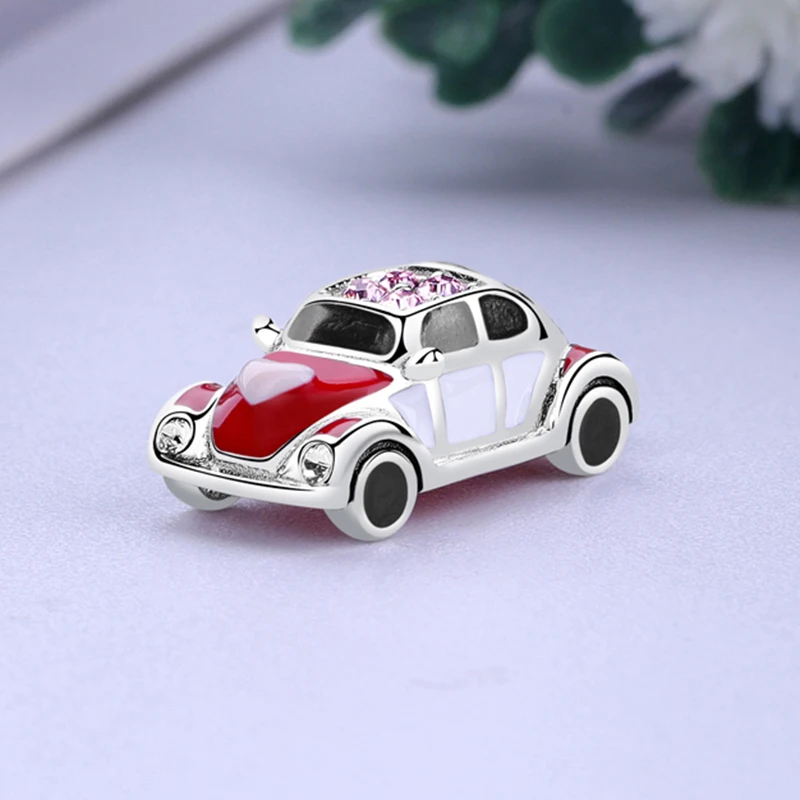 Новые оригинальные серебряные бусины 925 пробы красный Лондонский автобус с