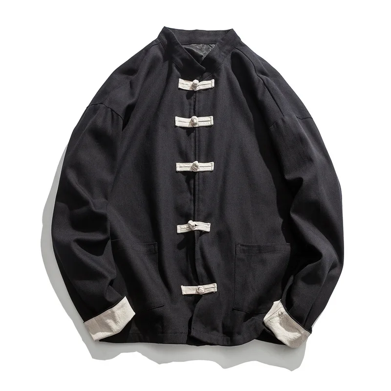 

Men Chinese Style Hanfu Tops Pants Traditional Wu Tang Kung Fu Jackets Trousers Cotton Linen T-shirt Oriental Fashion Clothing