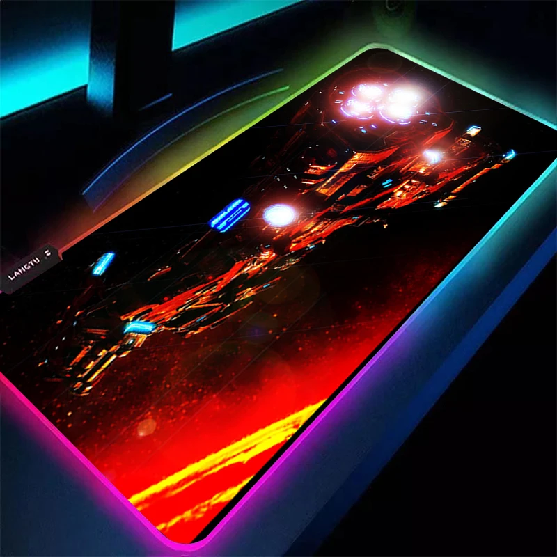 

RGB Gaming Mouse Pad Outer Space Mousepad Large Anti-slip XL Keyboard Desk Mouse Mat for Laptop LED Lighting Play Mat Starcraft