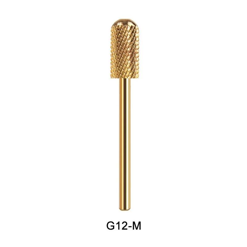 G12-M Gold RIKONKA фрезы для маникюра машинка Гвоздь сверла для Фрезерования фреза керамическая 3/32" фреза для маникюра 2,35ммфрезы для маникюра Гвоздь файл инструменты искусства ногтя - Цвет: G12-M Gold