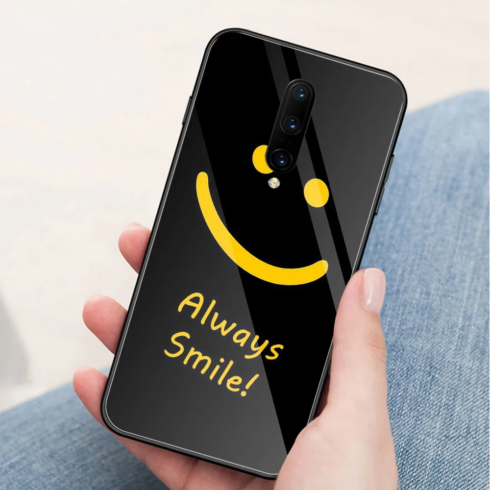 Quotes Case for Oneplus 7 pro Glass back cover case 6t coque 1+ 5 6 | Мобильные телефоны и аксессуары