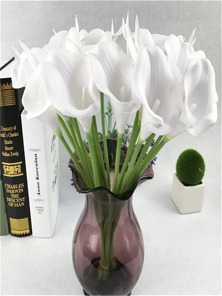 

Artificial Calla Lily Flower Simulation Real Touch Flowers Hand Bouquet Flores Wedding Decoration Fake Flowers Party Supplies