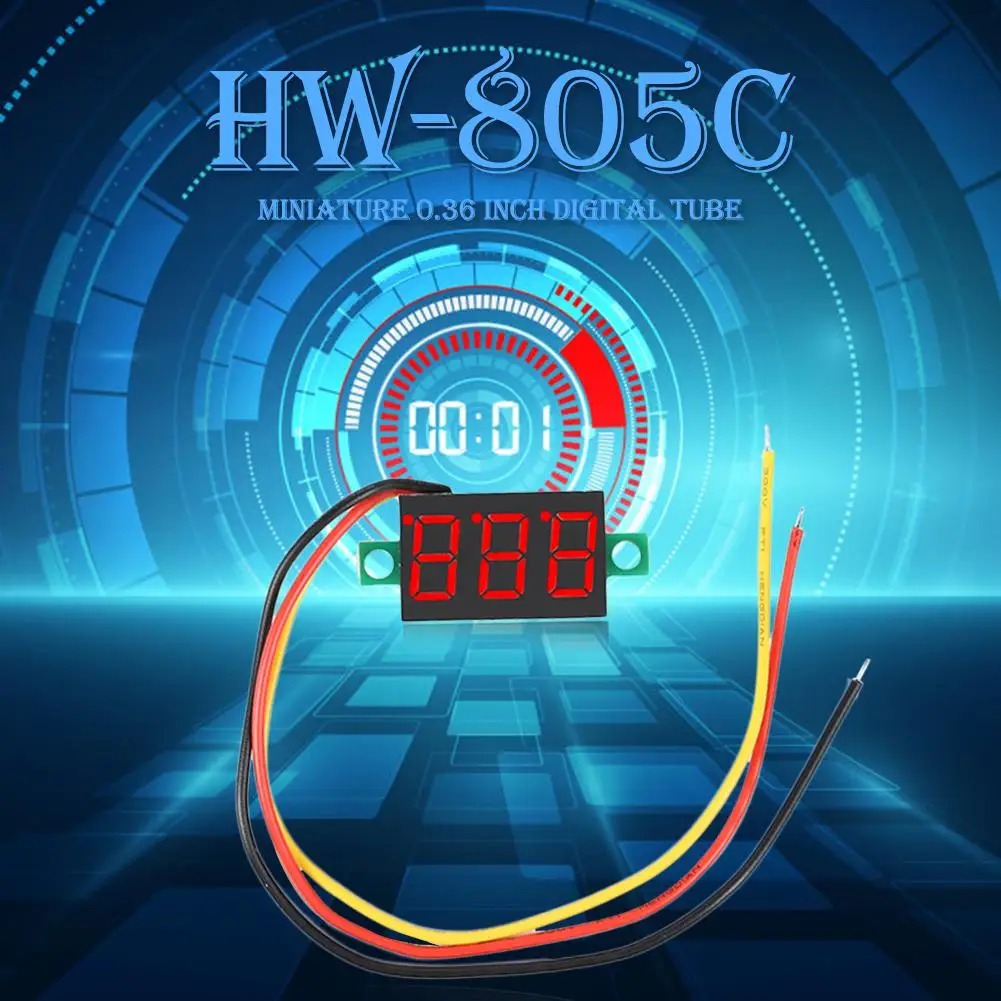 

0.36 inch Mini Voltage DC 0-100V 3-Wire Gauge Meter Good Stability and High Measurement Accuracy Voltmeter Monitor Tester